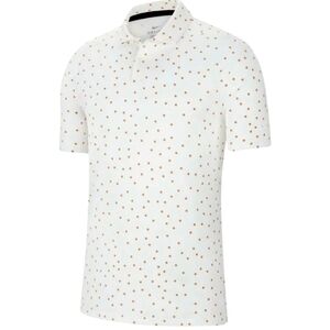 Nike golf dri-fit Vapor micro print polo white orange Large NWOT